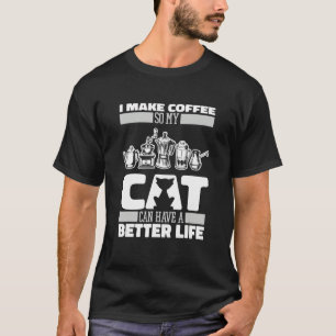 Camiseta Café Artista Cat Café Bean Caffeine Barista