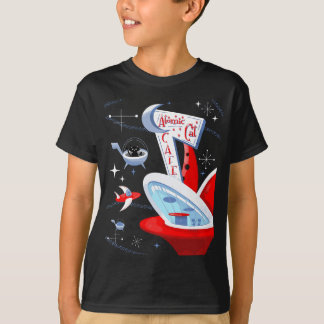 Camiseta Café Atômico Engraçado Spaceport Retro Futurístico