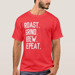 Camiseta café barista com moinho assado