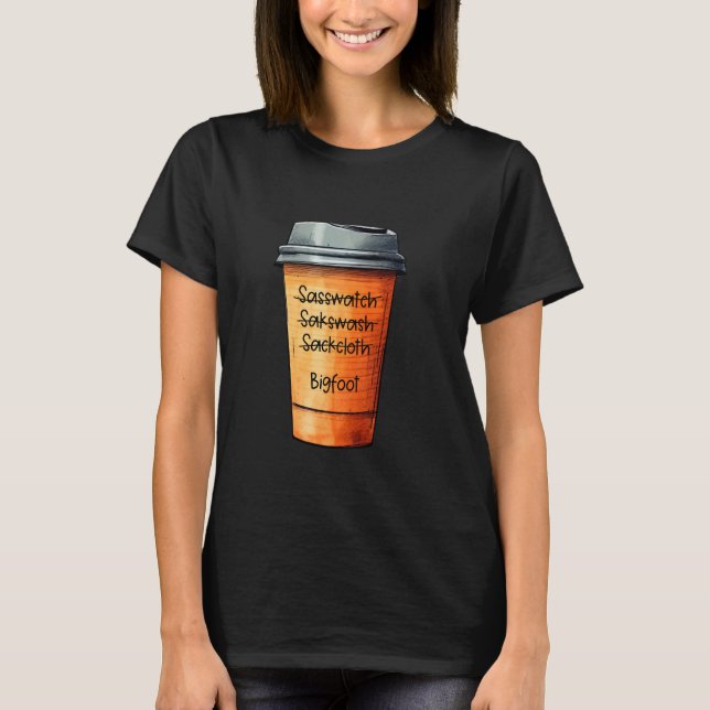 Camiseta Café Barista Misspells Sasquatch - Pé Grande Engra (Frente)