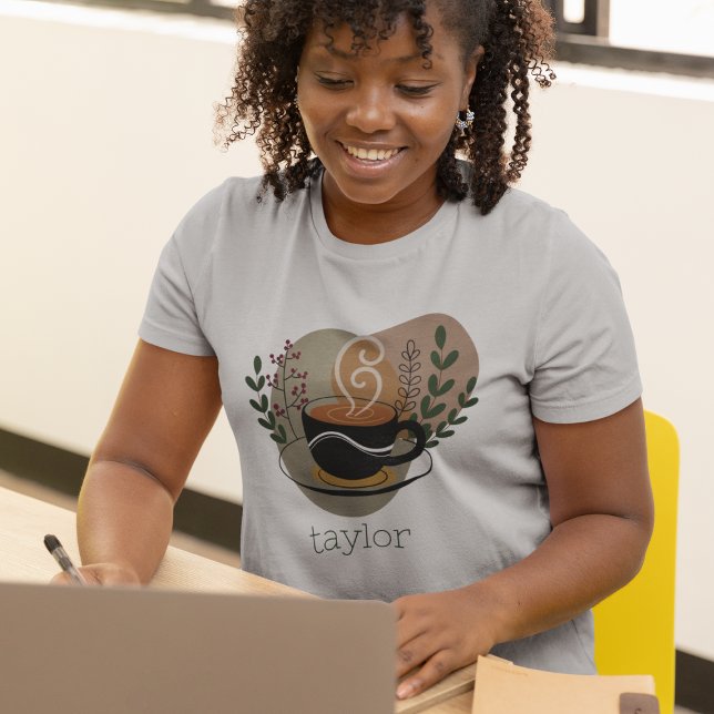 Camiseta Café Boho Terracotta Considerado Personalizado (Criador carregado)