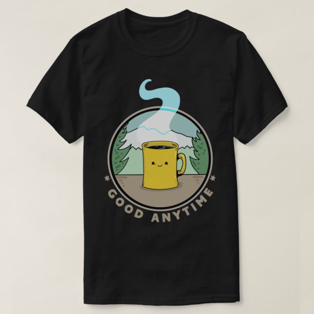 Camiseta Café Bom A Qualquer Hora (Frente do Design)