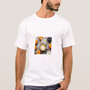 Camiseta Café Bom Espectral Arte de Latte de Fantasma de Ha