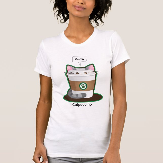 Camiseta Café bonito do gato (Frente)