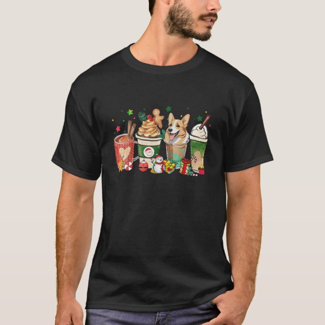 Camiseta Café Cachorro Cachorro Latino Cachorro de Natal Mã (Frente)