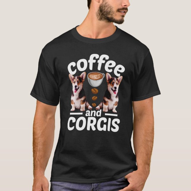 Camiseta Café Cachorro Corgi E Corgi (Frente)