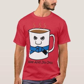 Camiseta Café Cachorro e Cinturão Azul Jiujitsu