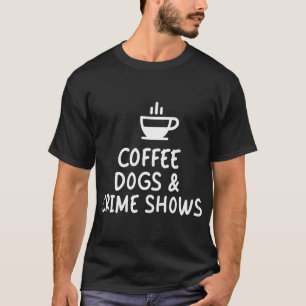 Camiseta Café Cães e Programas de Crimes Engraçados
