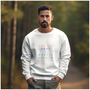 Camiseta Café, Cães e Saúde Mental - O Trio Perfeito