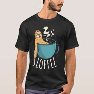 Camiseta Café Café Bebê Cafeeiro Viciado em Cafeína Sloth