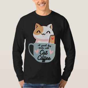 Camiseta Café Café Café Mata Gato Café Café Café Café e Gat