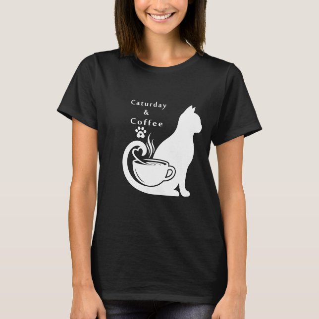 Camiseta Café, café, gato e café, café, café, café, café, c (Frente)