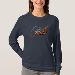 Camiseta Café Caligrafia e sopro de fluxo