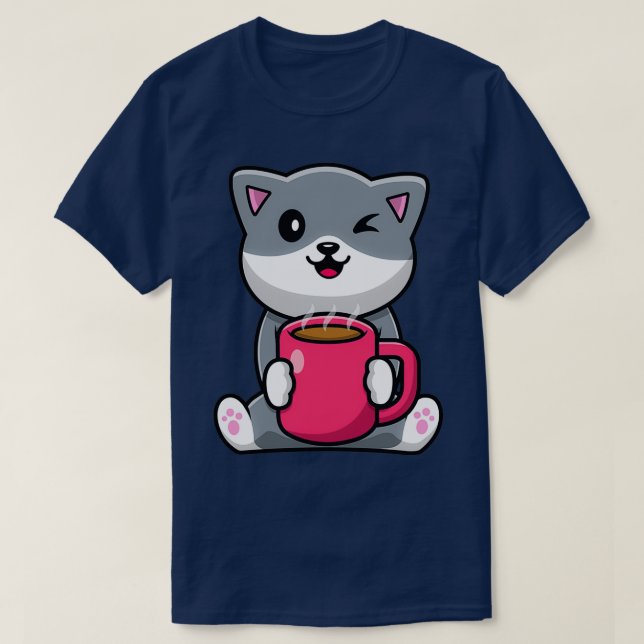 Camiseta Café Cat 2 (Frente do Design)