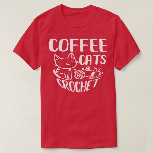 Camiseta Café Cats amp Crochet Black Animal Cafein Espr (Frente do Design)