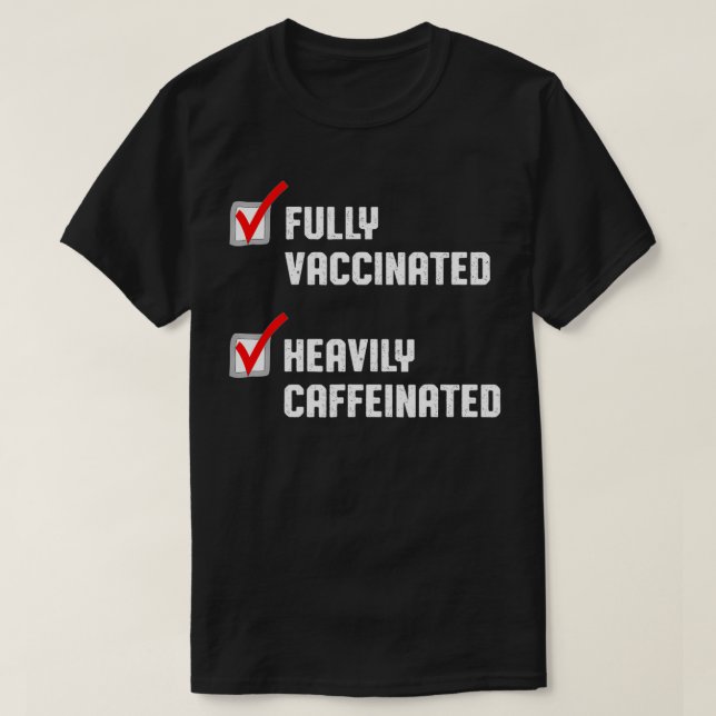 Camiseta Café Celestial Completamente Vacinado (Frente do Design)