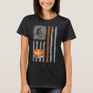 Camiseta café ciclismo - Bandeira americana vintage dos EUA