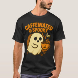 Camiseta Café com Cafeína e Fantasmagórico de Halloween - F