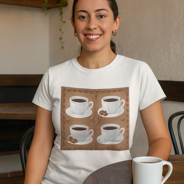 Camiseta Café com feijão e chocolate (Criador carregado)