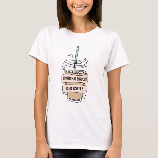 Camiseta café com gelo de apoio emocional (Frente)