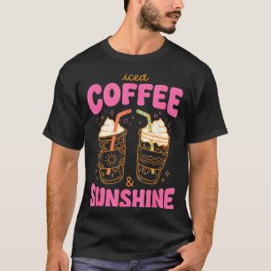 Camiseta Café com gelo e vibrações de verão ensolarado engr