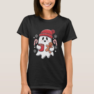 Camiseta Café com Gelo Fantasma Fofo de Natal Retrô Café de