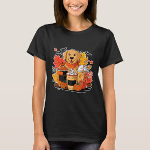 Camiseta Café com Leite de Café Golden Retriever de Abóbora