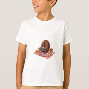 Camiseta Café com Leitura Piquenique Crianças Feijão