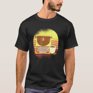 Camiseta Café com Máquina de Digitalização Clássica