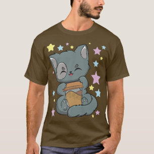 Camiseta Café Com Moma Café E Anime Bonita Neko Fo