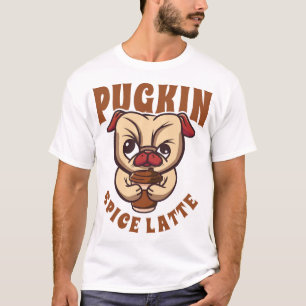 Camiseta Café com Tempero de Abóbora Pugkin Donos de Pug