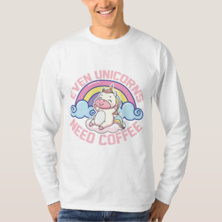Camiseta Café Com Unicórnio