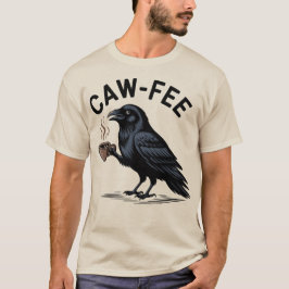 Camiseta Café Corvo Bebendo Café Pun