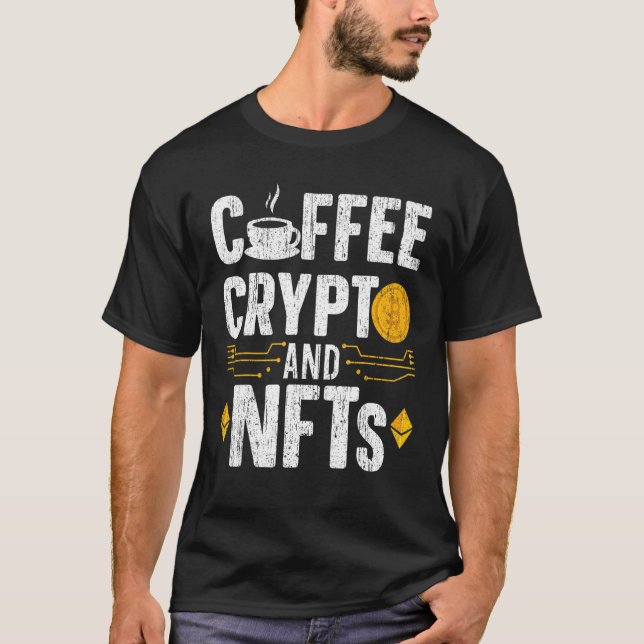 Camiseta Café Crypto E Moedas Nft (Frente)