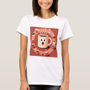 Camiseta Café da Cartoon Cachorro Engraçado