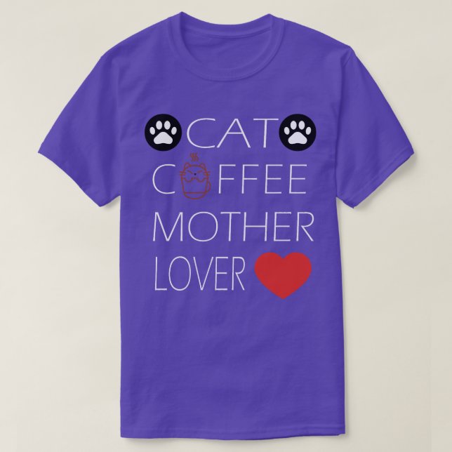 Camiseta café-da-gato-mãe-amante (Frente do Design)