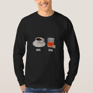 Camiseta Café da Manhã AM Bebida de Whiskey Bourbon PM Bebe