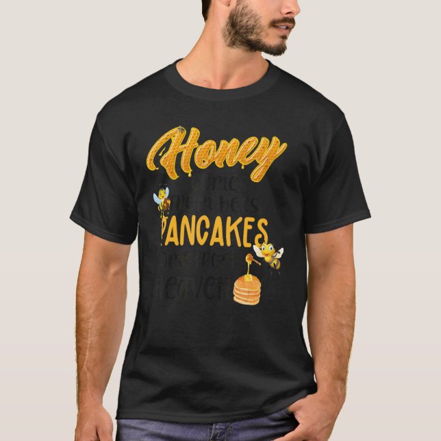 Camiseta Café da Manhã Brunch Panqueca Mel Doce Abelha Apic (Frente)