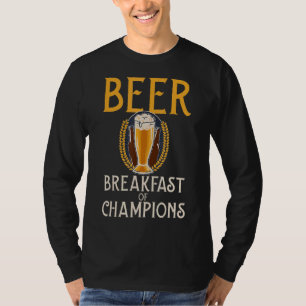 Camiseta Café Da Manhã De Cerveja De Champiões