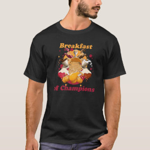 Camiseta Café Da Manhã De Champiões Comida Brunch Ovos De C