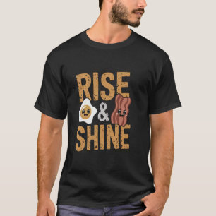 Camiseta Café da Manhã de Ovos e Bacon Divertidos Rise & Sh
