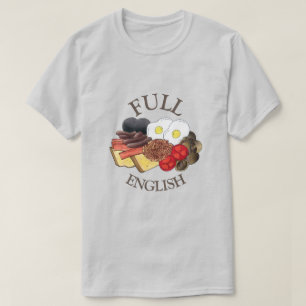 Camiseta Café da Manhã em Inglês, Reino Unido, Comida Cuisi