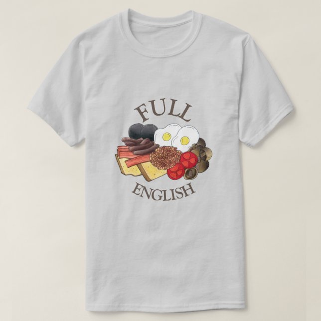 Camiseta Café da Manhã em Inglês, Reino Unido, Comida Cuisi (Frente do Design)
