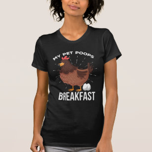 Camiseta Café da manhã Galinha de Frango Cozinha Ovos Engra