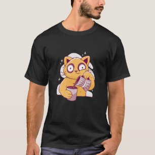 Camiseta Café da Manhã Gato Sonolento