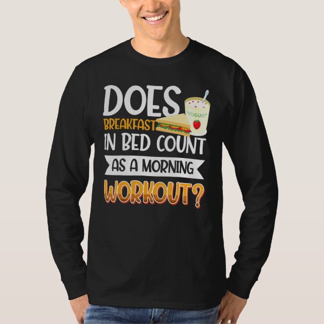 Camiseta Café da Manhã na Cama Comida Ovo Exercício (Frente)