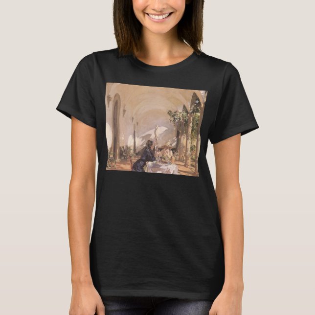 Camiseta Café da manhã na Loggia por John Singer Sargent (Frente)