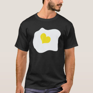 Camiseta Café da Manhã Vegano Ovo Frito Coração Trocadilho