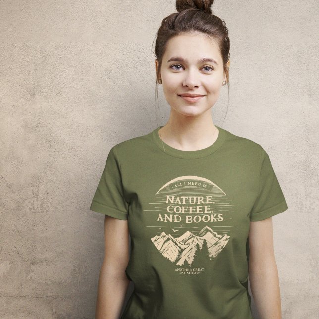 Camiseta Café da Natureza e Livros (Criador carregado)