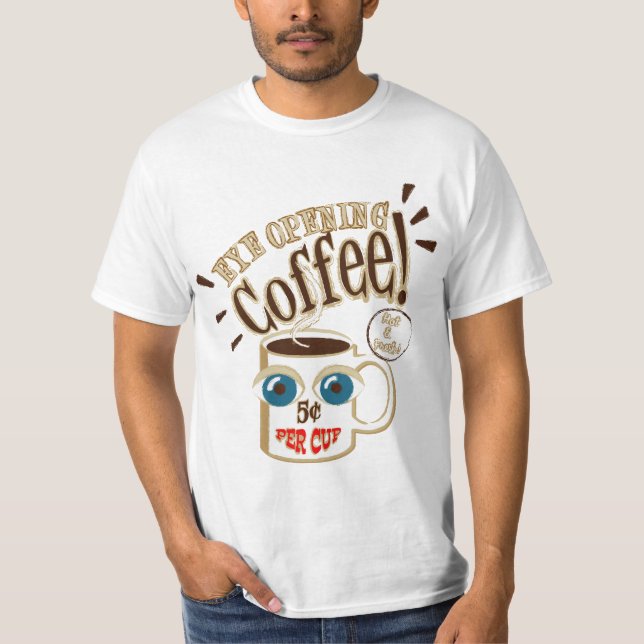 Camiseta Café De Abertura Ocular - Mug De Olho Grande Sorri (Frente)